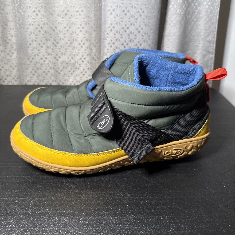 Chaco Green /Yellow Ramble Puff Slippers Booties Men's Rubber Soles Size 11